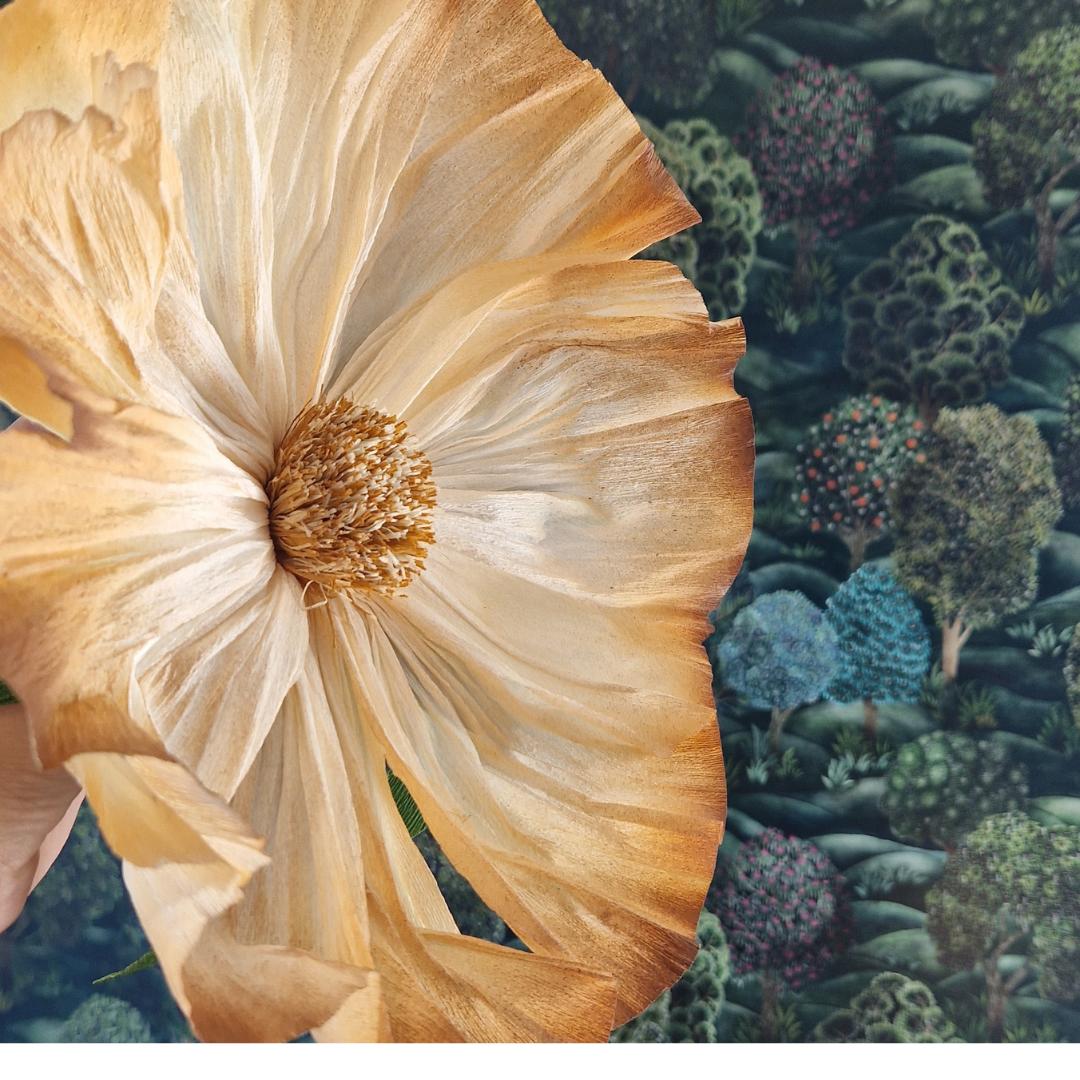 Vægblomst creme / brun